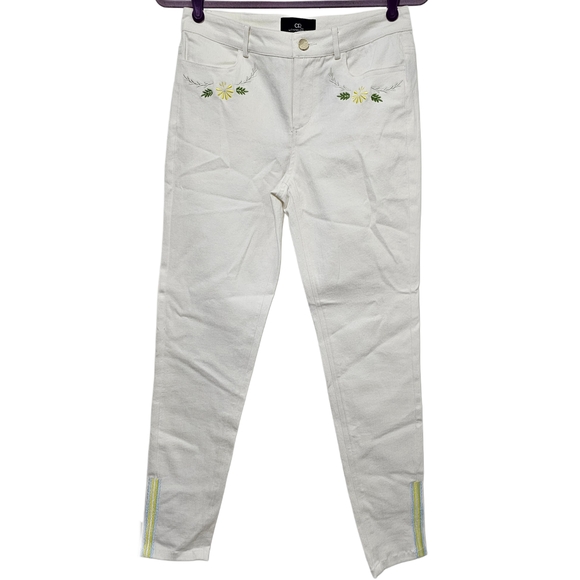 Cynthia Rowley White Floral Embroidered Jeans NWT - Picture 9 of 9